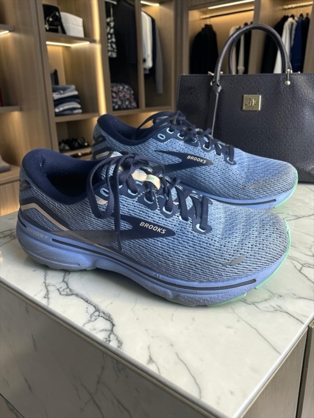 Brooks Ghost 15 Women’s Blue Gray Running Shoes Size 7.5 120380